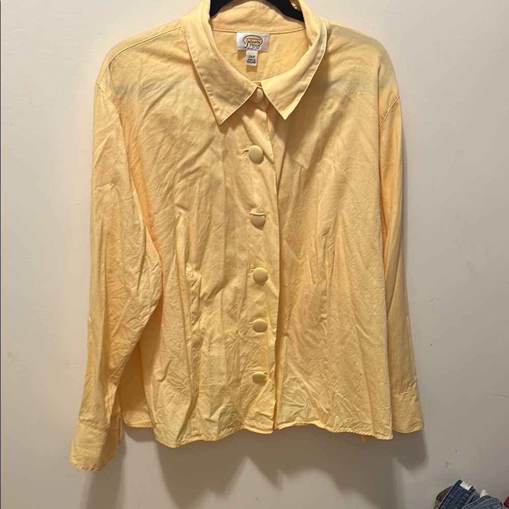 Talbots Yellow Long Sleeve Button Down Shirt